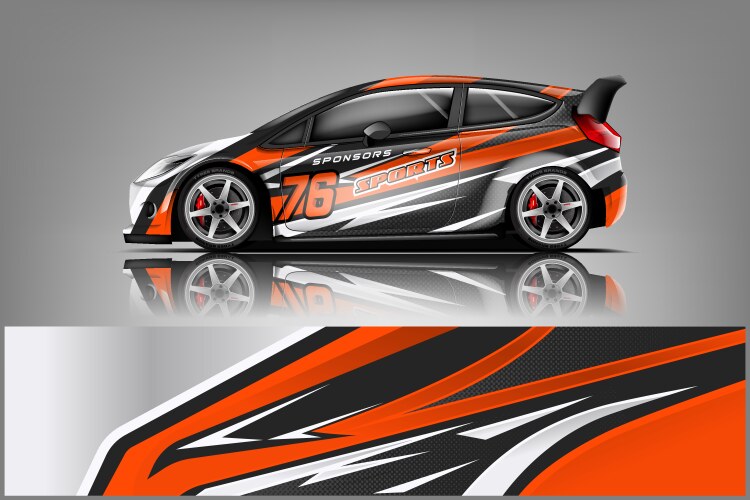 Racing Stripe Car Wrap Vector Image
