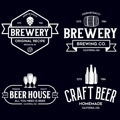 Vintage Beer Badge Templates Vector Image