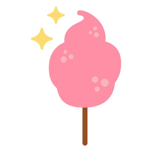 Cute pink cotton candy cartoon Royalty Free Vector Image