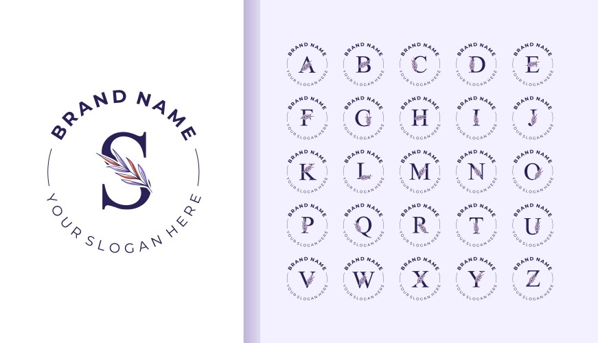 Elegant Leaf Monogram Logo – Royalty-Free Vector | VectorStock