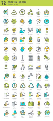 green technology icons vector image