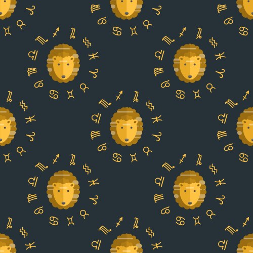 Zodiac lion seamless pattern horoscope astrology Vector Image