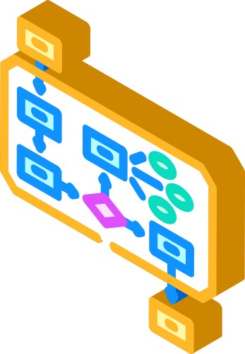 Algorithm big data isometric icon vector image