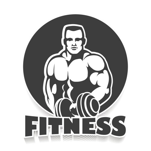 Bodybuilder Emblem Vector Image