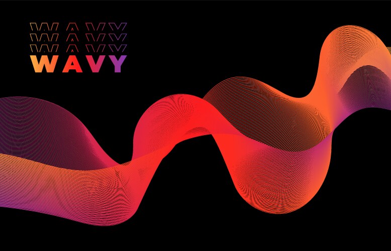 Abstract wave lines dynamic flowing colorful vector image