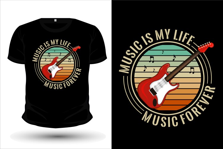Retro Music Silhouette T-Shirt Vector Image