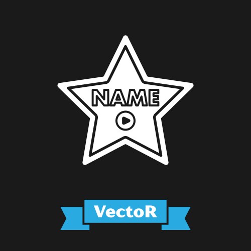 white hollywood walk fame star on celebrity vector image