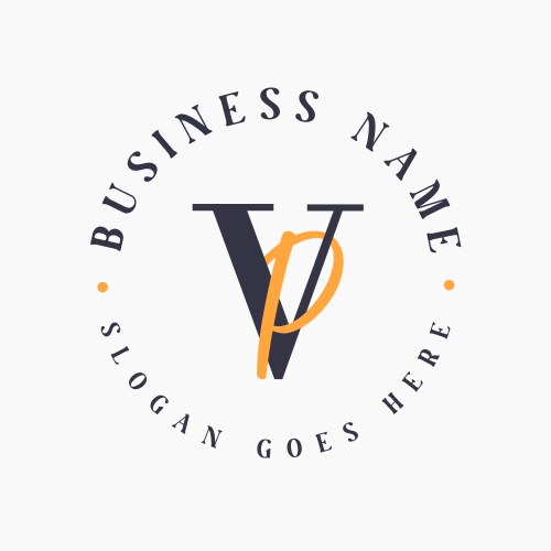 Elegant letter vp initials logo for corporate Vector Image