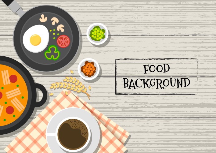 Food background dishes Royalty Free Vector Image