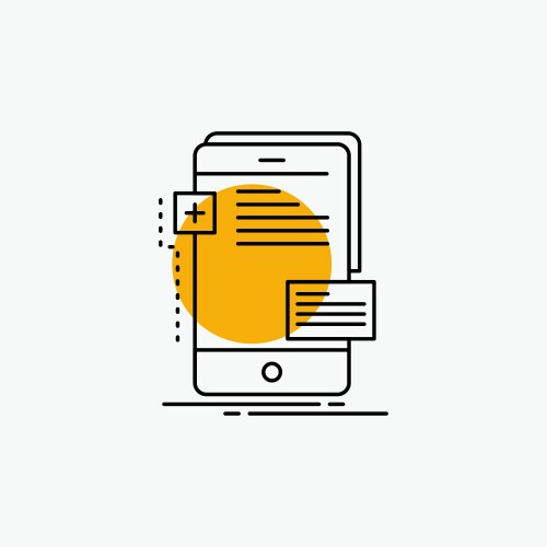 Frontend interface mobile phone developer line vector image