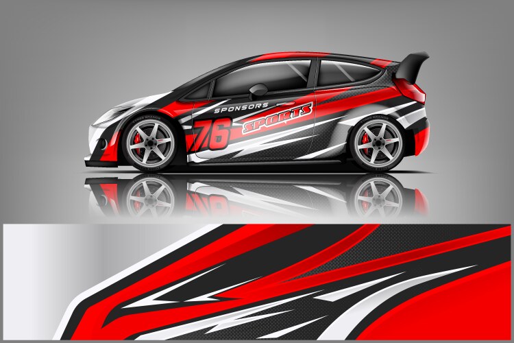Racing Stripe Car Wrap Vector Image