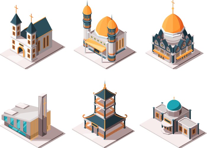 Religion buildings islamic mosque arabic vector image