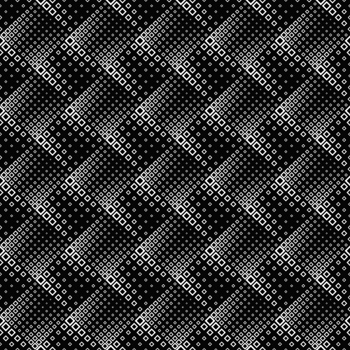 Black and white seamless square pattern background vector image