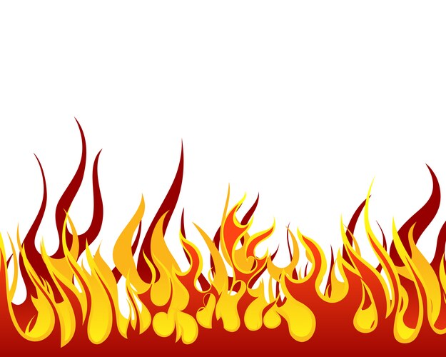 Cartoon fire flames set isolated on white Vector Image