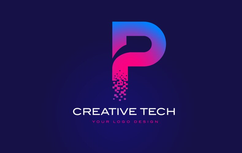K logo letter with digital pixel tech design Vector Image
