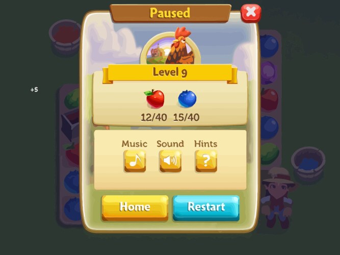 Complete set of level button game ui pop-up icon vector image
