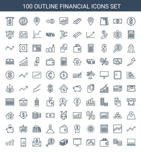 Financial icons Vector Image