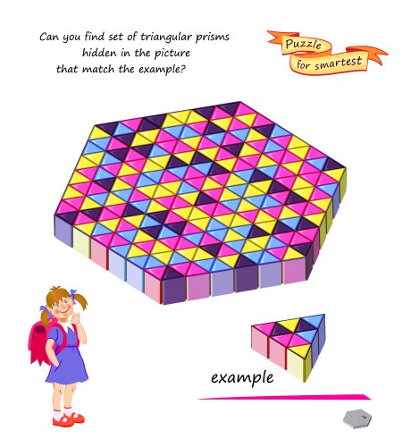 Can you find set of triangular prisms hidden vector image