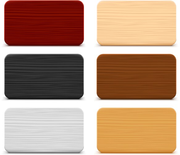 Cartoon wood banners wooden planks set Royalty Free Vector