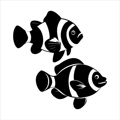 Clownfish silhouette Vector Image
