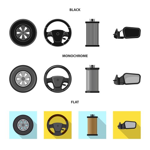 Isolated object auto and part icon set vector image