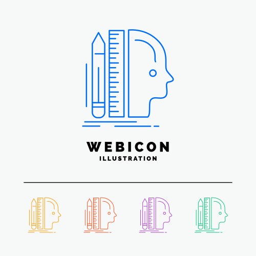 Design human ruler size thinking 5 color line web vector image