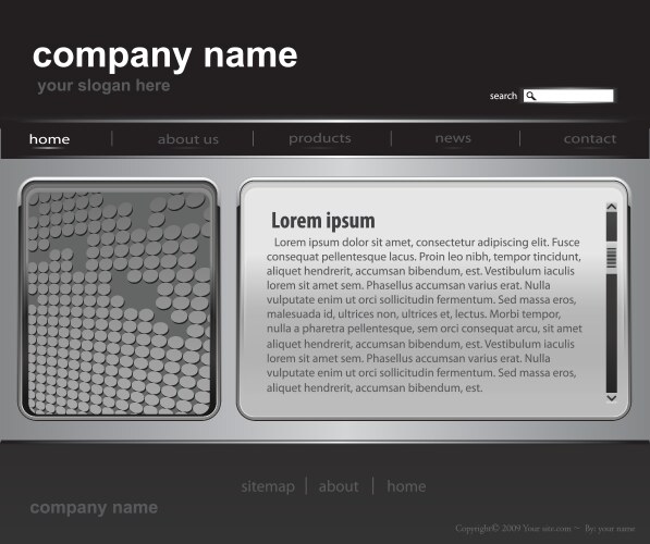 Editable website template Royalty Free Vector Image