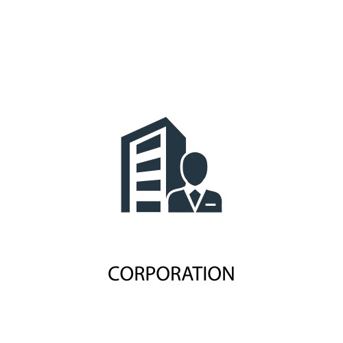 corporation icon simple element vector image