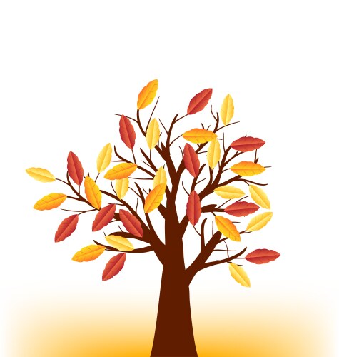 Fall Trees Background Vector Natural background with tree and leaves flowers Vector Image