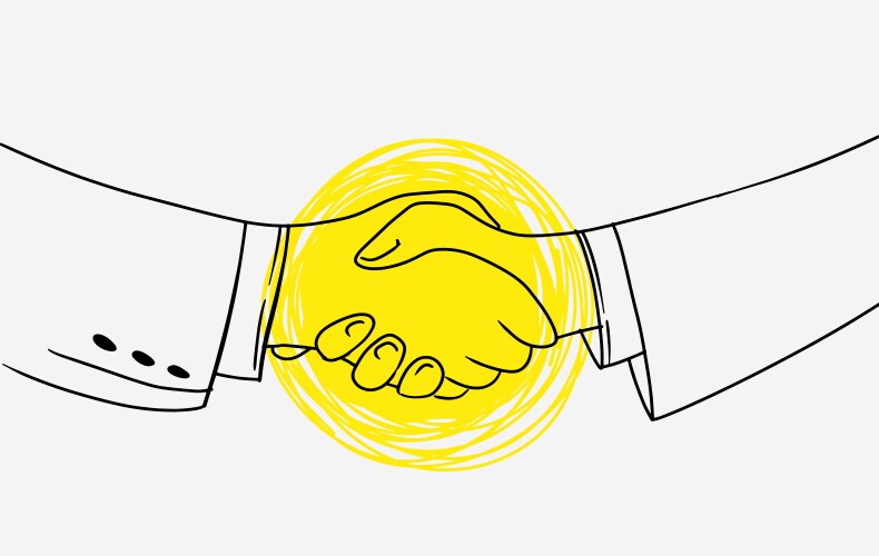 Business handshake picture contains idea Vector Image