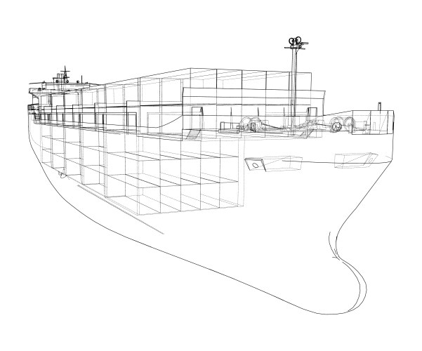 cargo ship with containers vector image