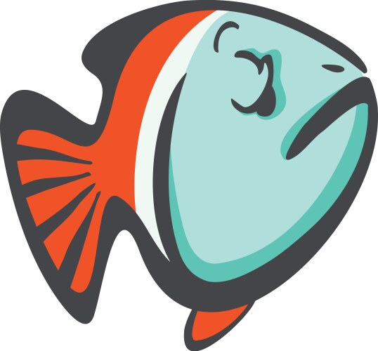 Fish tail sea animal line color style icon Vector Image