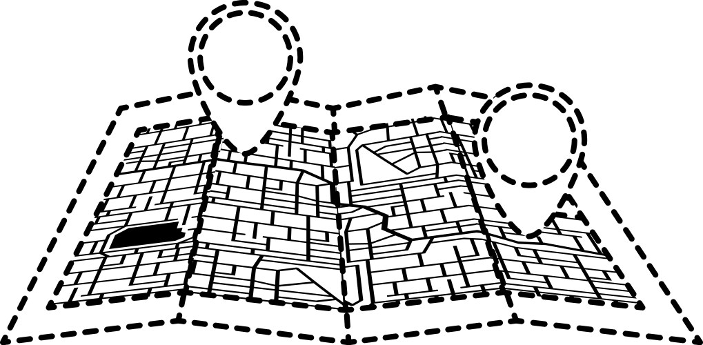 Paper map with pointer location isolated icon Vector Image