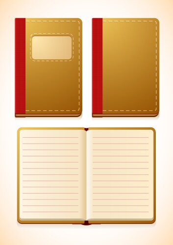 Notebook with Open and Closed Pages vector image