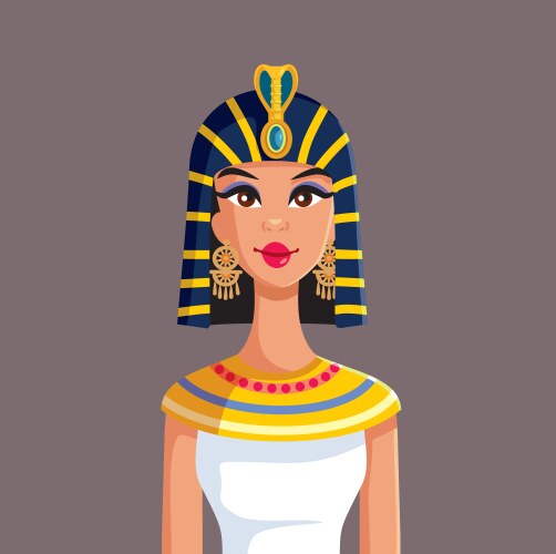 Beautiful queen cleopatra cartoon Vector Image