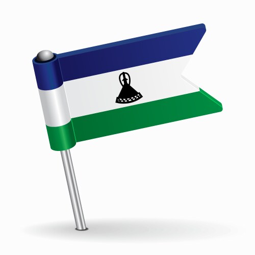 Lesotho flag map pointer layout vector image