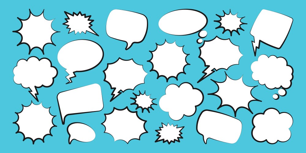 White comic speech bubbles with handwritten text Vector Image
