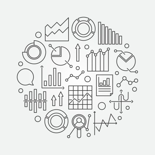 Collecting data icon flat design Royalty Free Vector Image