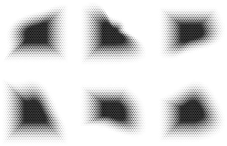 Halftone hexagon pattern reprographic technique vector image
