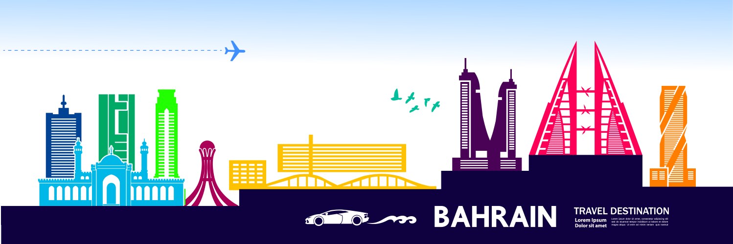 Bahrain travel destination vector image