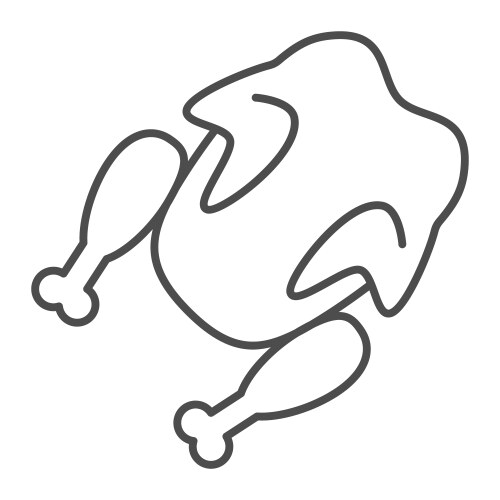Cooked turkey thin line icon food concept oven Vector Image