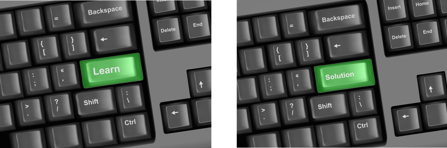 Set of keyboard with green key vector image