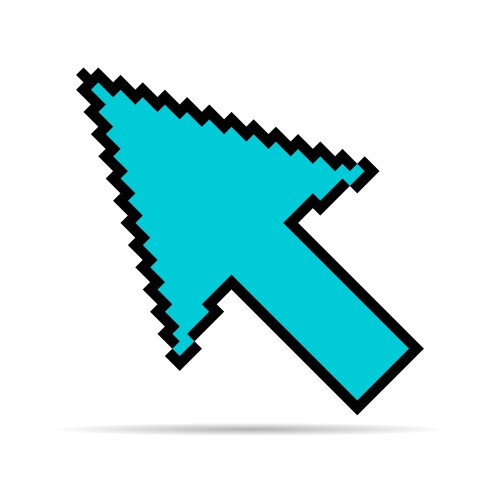 Arrow pixel icon shadow web cursor click mouse vector image