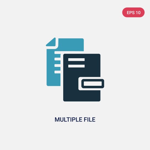 Two color multiple file icon from user interface vector image
