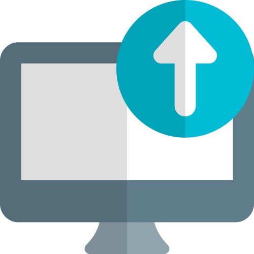 Uploading data from computer to online storage vector image