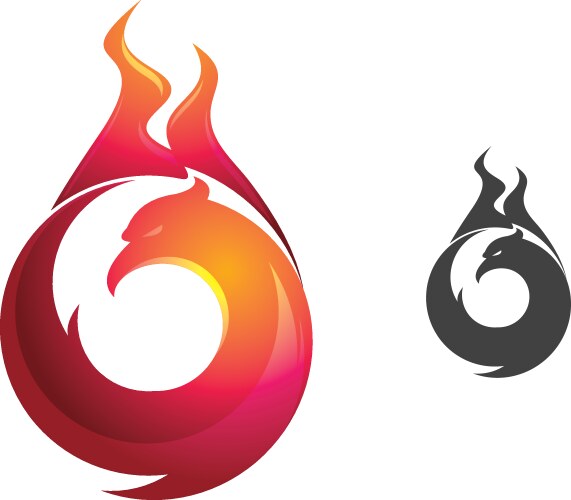 Phoenix Flame Eagle Logo Vector Image