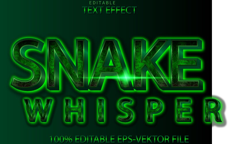 Editable text effect snake head 3d gradient style Vector Image