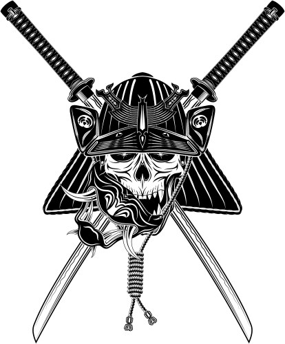 Samurai Warrior Mask Vector Image
