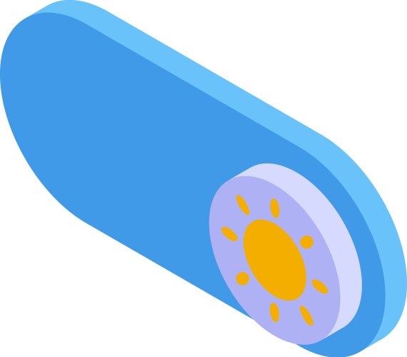 Sunbathing mode toggle button showing summertime vector image