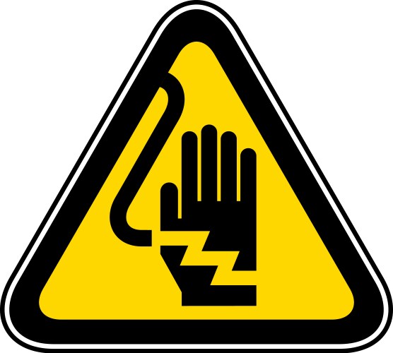 Triangular warning hazard symbol vector image